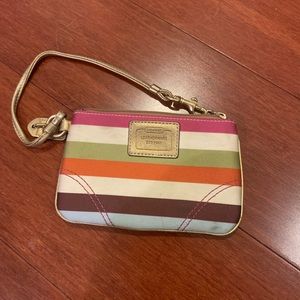 Coach multi colored wristlet
